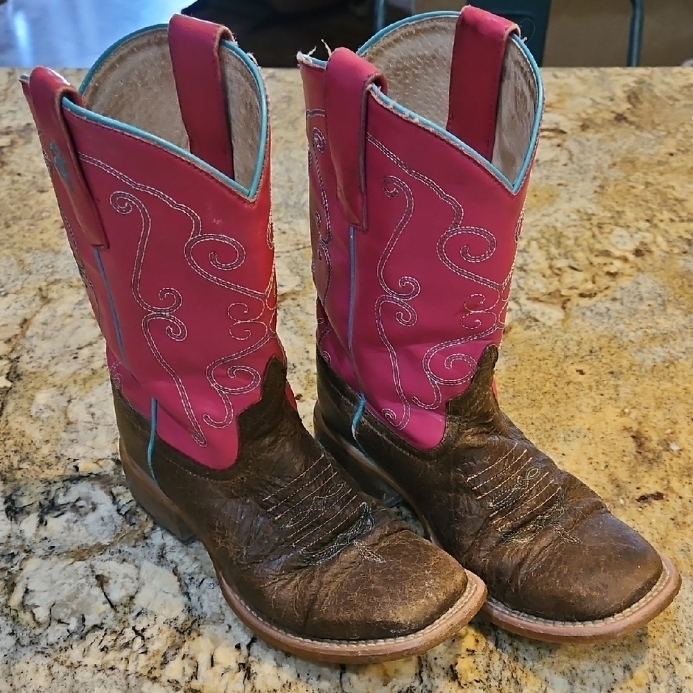 Anderson Bean Pink and Brown Kids Boots